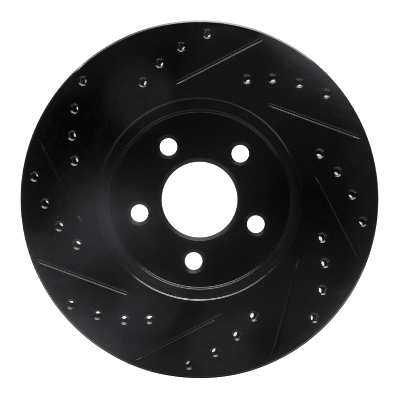 Chrysler CIRRUS Brake Rotor (1) - Front Right - R1 Concepts - Drilled & Slotted - Black - `95-`06